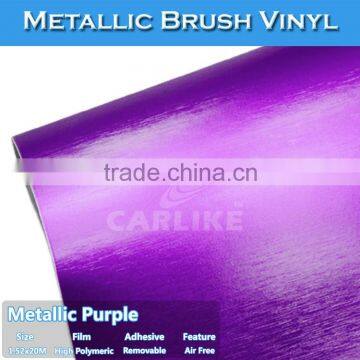 CARLIKE Bubble Free Purple Metallic Chrome Brushed Film Decorative Car Wrap