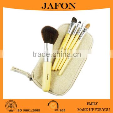 Synthetic fiber bamboo 5 pcs vegan makeup brush set with cheap price