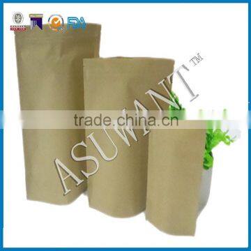 Bread Kraft Paper Bag With Window and Zipper Heat Seal Kraft Rice Paper Valve Bag photo-4