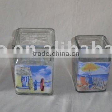 glass pot, flower pot, sqare vase