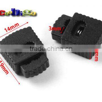 Black Rectangular Rope Clamp Cord Lock Stopper For Cord Hole Size 1/8"(3mm) Sportwear Paracord #FLS099