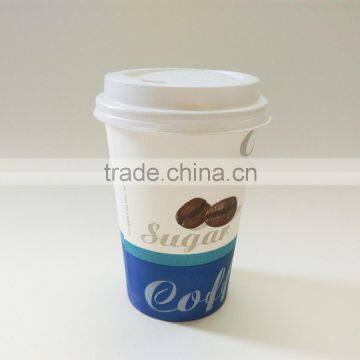 Hot Saled Insulated single designs Wall coffee disposable 10oz paper cups with lid