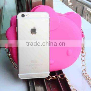 New Arrival Hello Kitty Silicone Single Long Strap Shoulder Bag For Girs photo-3