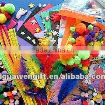 DIY handcraft pack Pompom,Chenille stem,Eva,Feather,Moving eyes kits