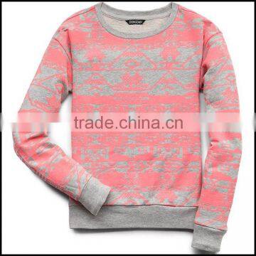 Fashion girls cotton airplane bodybuilding sweatshirt with round neck