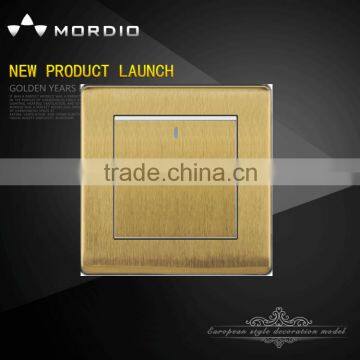 New style 1 gang switch with luxury gold panel deluxe symbol