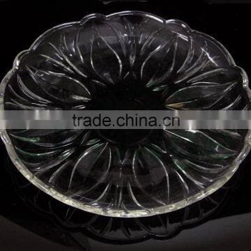 clear flower petals embossed glass plate for dinner