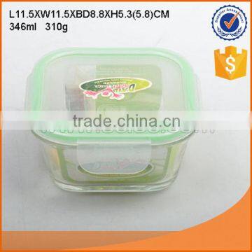 Vacuum & Fresh Square Shape Airtight Glass Food Container Heat Resistant Food Container With Lid