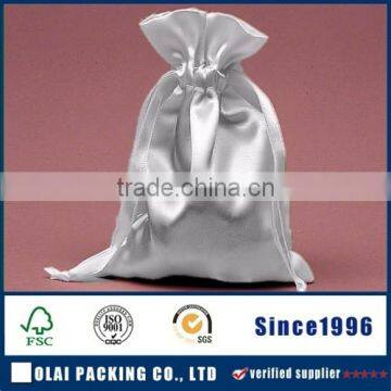 Premium custom printing satin jewelry bag white