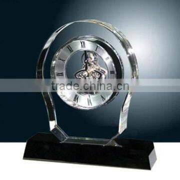 Crystal Diamond Cutting Table Clock with big mechnical clock