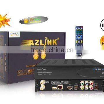 Stocks for North America AZLINK HD S1 FTA Full HD VLC media player Receiver with JB200 and Wifi and DVB-S2