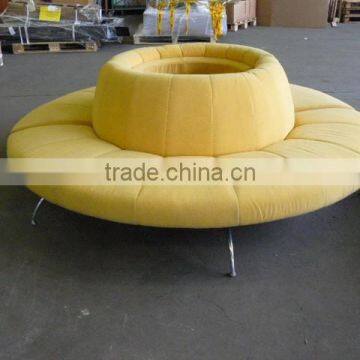 Modern round sofa yellow lobby sofa design HDBS459