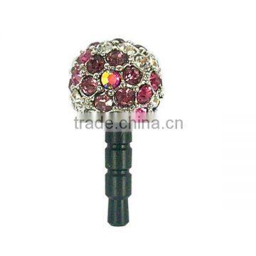 Fashion diamond flower phone anti dust plug for phone , designed by (C) charis,OEM service