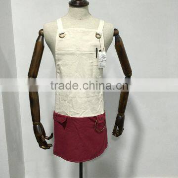 custom hign quality canvas bartenders uniform apron with towel loop