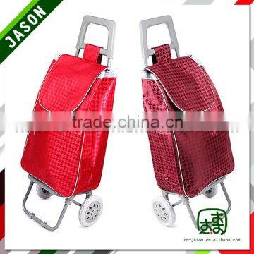 Pooyo Jacquard fabric folding trolley shopping bag E6-01