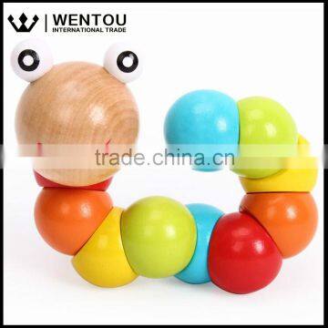 Colorful Insects Twist Caterpillars Wooden Children Educational Toys