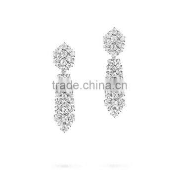 Cz stone silver earring