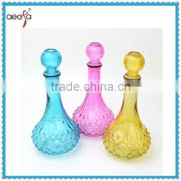 cheap beautiful spray color high-grade mouth blown glass decanters for red wine