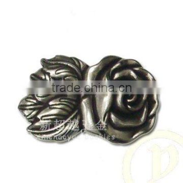 ladies' flower metal press buckle