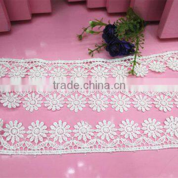 custom cheap 3.5cm width snow style polyester mesh lace