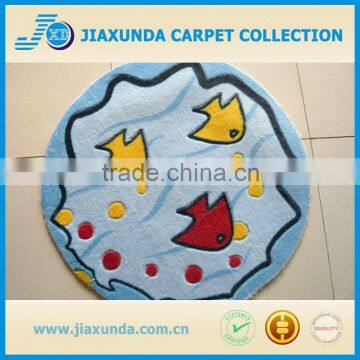 Handmade new design round cute kids animal rug