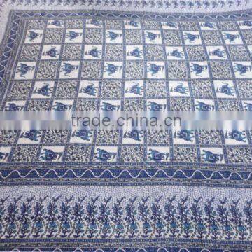 RTBS-4 Desiger Printed Traditional Elephant Printed From India Queen Size Bedsheet Printed Cotton Beautiful Home Bed Spread