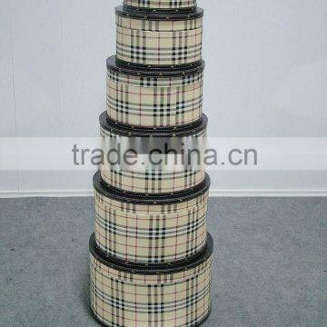 Vintage wooden lattice leather round box