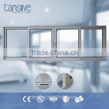 2016 top supplier Tansive construction aluminium horizontal sliding window with 4 panels