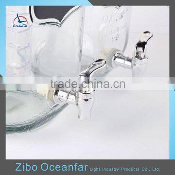 Eco-friendly Glass Wine Dispenser Clear Glass Beverage Dispenser Jar Square Juice Jars With Tap