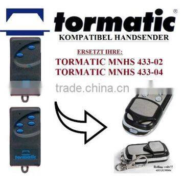 For TORMATIC MNHS 433-02, TORMATIC MNHS 433-04 compatible remote control replacement Rolling code 433,92mhz