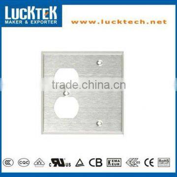 2 Gang Blank and Receptacle Combination Metal Wall plates