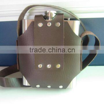 128oz Big Jagermeister Stainless Steel Hip Flask Outdoor Hip Flask With Leather Case photo-5