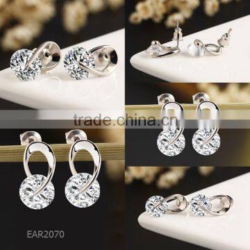 Elegant Fashion Silver Women Crystal Rhinestone Ear Stud Earring                        
                                                Quality Choice