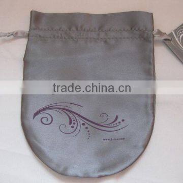 promotion grey satin CD drawstring bag