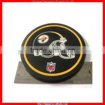 Factory supply 2D custom rubber coaster for Steelers promotion (KMS-140416)