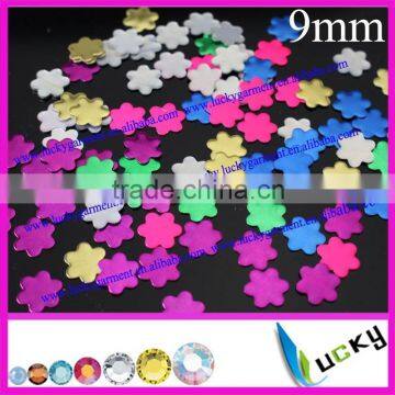 2015 LUCKY new design 9mm copy korean flower nailhead hotfix nailhead hot fix studs