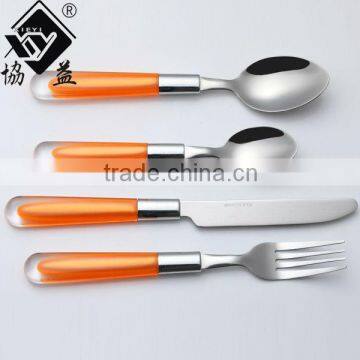 Hot-sale Stainless Steel PS Plastic Handle Melamine Tableware With Transparant Handle photo-5