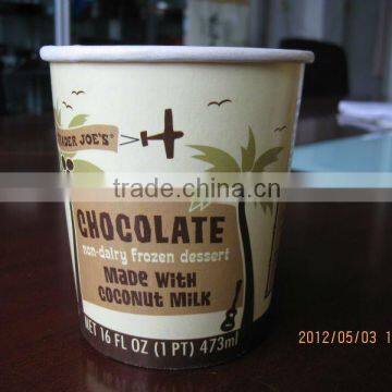 500ml disposalbe ice cream paper cup