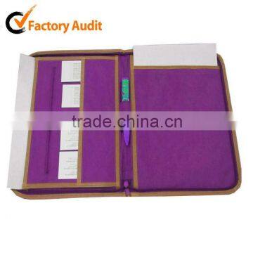 Eco-friendly PU A4 leather folder