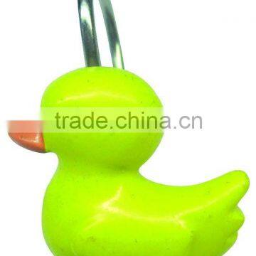 Lovely duck painted shower curtain hooks