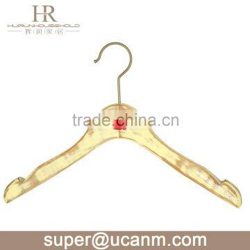 HRB-8610W Water white color wooden hanger with notches