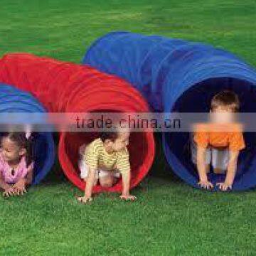 happiness kids playing tunnel