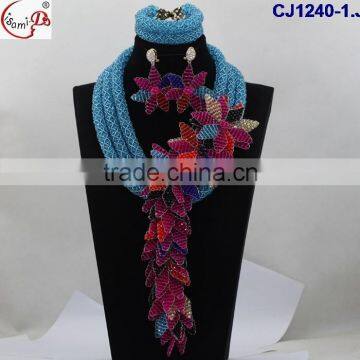 CJ1240 Africa newest design of the fashion beads flower pattern jewelry sets for young lady women beads jewelry