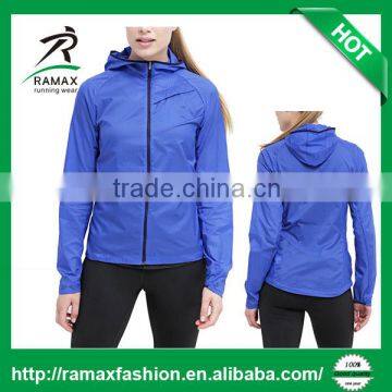 Ramax Custom Women Plain Sport Running Front Zip Nylon Hood Jacket