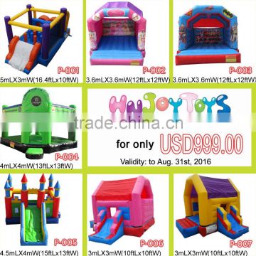 2016 new adult inflatable used commercial bounce houses for sale