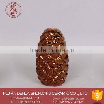 Ceramic Gold Plated Candle Holder for Christmas Ornament