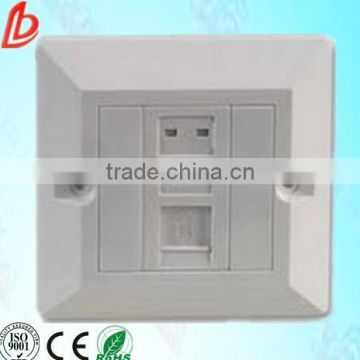 supply network rj45 Wall Outlet 2 ports faceplate with cat6 keystone jack