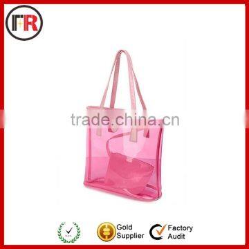 waterproof transparent pvc beach tote bag wholesale with handle