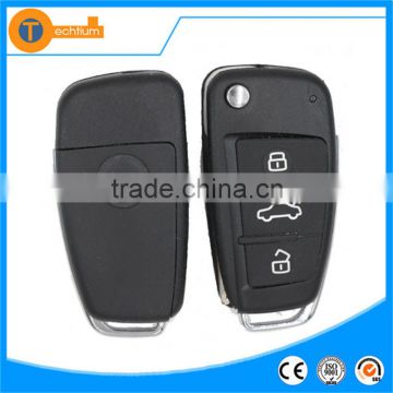 Folding flip key cover 3 button with logo for Audi car remote key