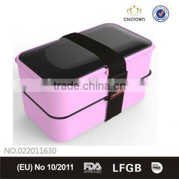 Fashion Pink Bento Box, FDA Approved, Microwave & dishwasher safe, BPA Free, Eco-friendly